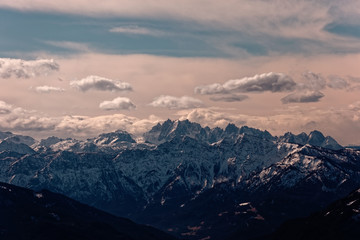 Fototapeta na wymiar Salzkammergut panorama from Hoellengebirge, Austria