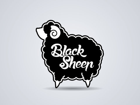 Fat Black sheep with text, logo, symbol, icon,graphic,vector. Stock Vector  | Adobe Stock