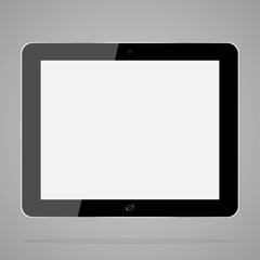The tablet on a gray background