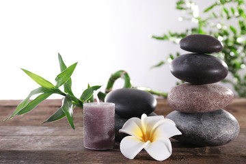 Obraz premium Beautiful spa concept on white background