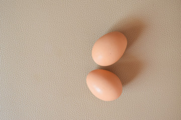 eggs on brown leather