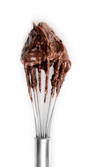 Corolla with chocolate cream, isolated on white