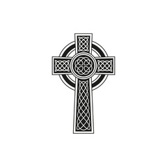 Simple black celtic cross with details