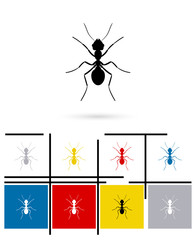 Ant silhouette icon or ant silhouette sign. Vector ant silhouette pictogram or ant silhouette symbol