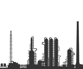 Fototapeta na wymiar Oil refinery or chemical plant silhouette.