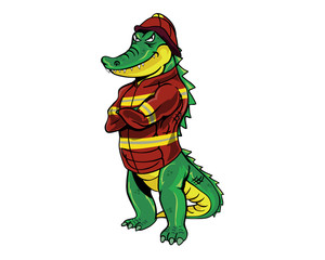 Naklejka premium Crocodile - Fire Fighter