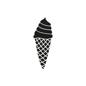 ice cream in waffle cone vector illustration isolated