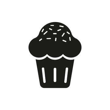 Sweet cupcake Icon Vector on white