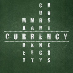 Banking concept: Currency in Crossword Puzzle