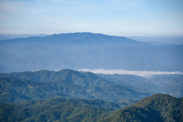 Beautiful layers of mountain landscape