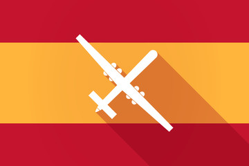 Spain  long shadow flag with a war drone