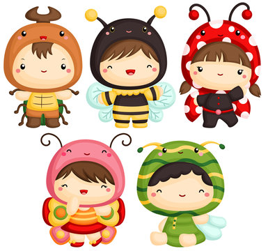 Boys and Girls in Insect Cute Costume