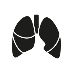 Black simple Medical Lungs icon isolated