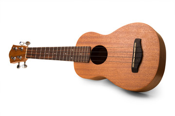 Fototapeta premium ukulele hawaiano su fondo bianco