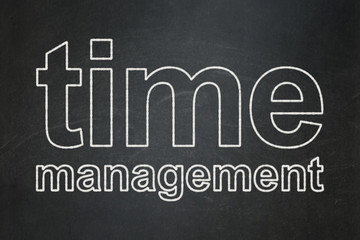 Obraz premium Timeline concept: Time Management on chalkboard background
