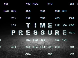 Timeline concept: Time Pressure in grunge dark room