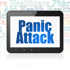 Medicine concept: Tablet Computer with Panic Attack on display