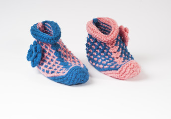 Gently Colorful wool socks for kids  on white