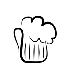 sketch of a beer mug with foam (scum)