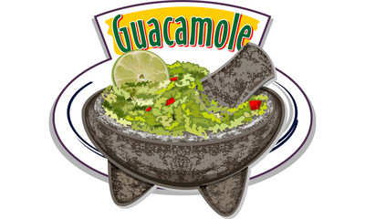 Mexican sauce Guacamole vector