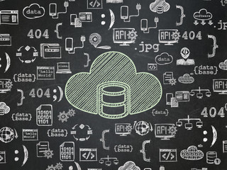Database concept: Database With Cloud on School Board background
