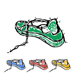 Symbol of sports shoes. Logo for running. 