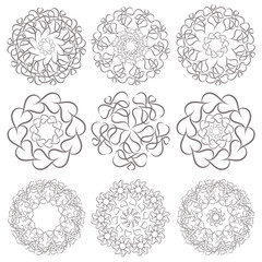 Abstract floral shapes set