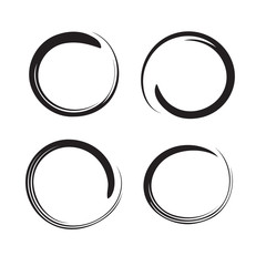 Hand drawn circles, design elements vector