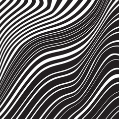 black and white mobious wave stripe optical design opart