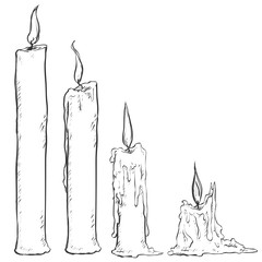 Vector Set of Sketch Candles.