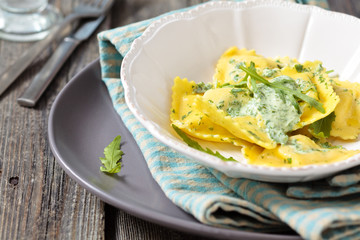 Italian food. Ravioli.