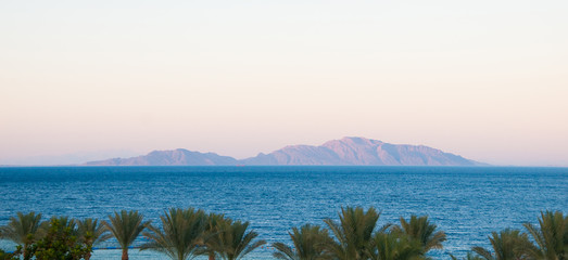 View from the Sinai Peninsula to the sea and Tiran Island
