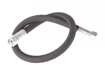 black short hose for compressor isolated on white