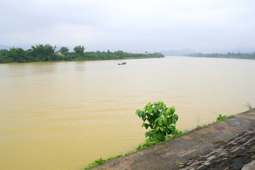 Turbid Perfume river in Hue, Vietnam