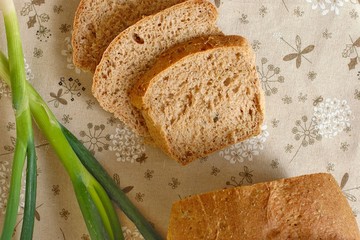 Homemade bread with onion