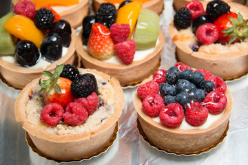  mixed fruit tart ready for dessert
