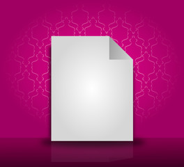 Blank sheet paper on pink background