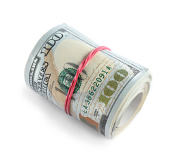 Dollar banknotes isolated on white