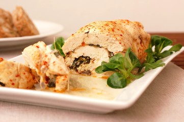 Chicken fillet with corn salad and mozzarella