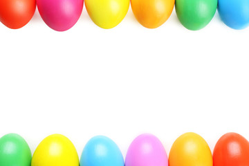 Colorful Easter eggs isolated on white