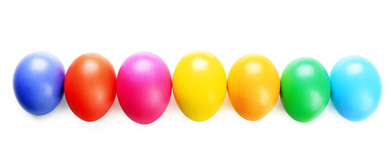 Colorful Easter eggs isolated on white