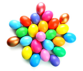 Colorful Easter eggs isolated on white