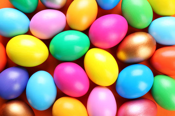 Fototapeta na wymiar Colorful Easter eggs closeup
