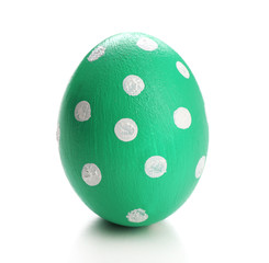 Painted Easter egg isolated on white