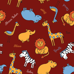 Seamless pattern animal Safari