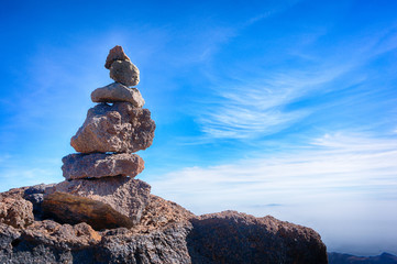 Stack of volcanic rocks