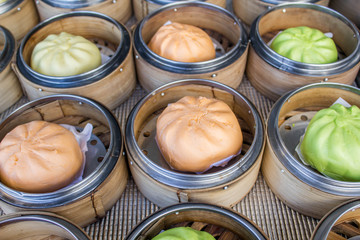 colorful steamed stuff bun