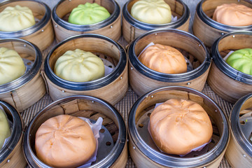 colorful steamed stuff bun