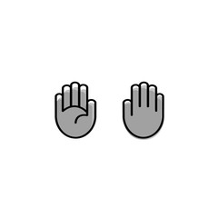 Hand-drawn vector hand palm icons