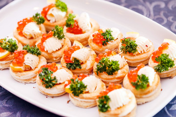 canape with caviar